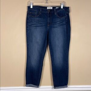 Jessica Simpson Women's Forever Skinny Crop Dark Blue Rolled Hem Denim Jeans